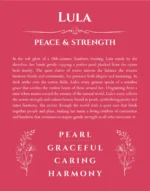Lula custom name art showing meaning and origin in red
