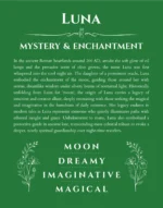 Luna custom name print for wall display in dark green