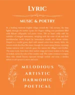 Lyric name origin print with meaning and traits in orange