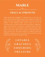 Mable custom name meaning print in orange