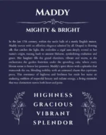 Maddy name meaning gift print in navy blue