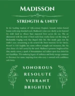 Madisson custom name print for wall display in dark green