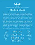 Mae custom name meaning print in blue