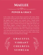 Maelee name origin print with meaning and traits in red