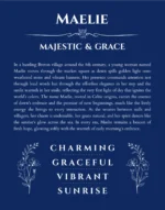 Maelie personalized wall art with the story of your name in deep blue