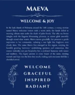 Maeva personalized name art with origin story in deep blue