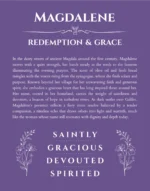 Magdalene personalized name art with origin story in purple