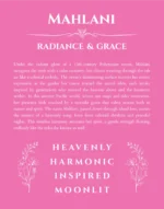 Mahlani name meaning gift print in pink