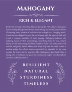Mahogany personalized name art with origin story in purple