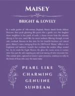 Maisey personalized name meaning print in purple