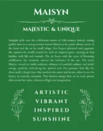 Maisyn personalized name meaning print in dark green