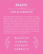 Maite personalized wall art with the story of your name in pink