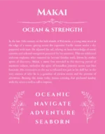 Makai personalized name print with origin and traits in pink