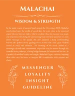 Malachai personalized name print with origin and traits in orange
