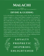 Malachi custom name print for wall display in dark green