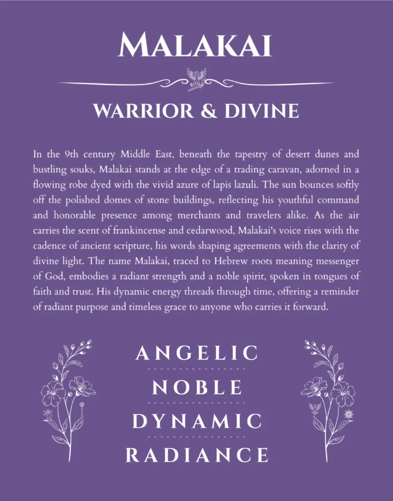 Malakai personalized name meaning print in purple