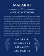 Malakhi name origin print with meaning and traits in deep blue