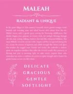 Maleah personalized name meaning print in pink