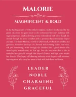 Malorie name meaning gift print in red