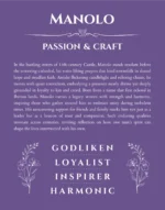 Manolo personalized wall art with the story of your name in purple
