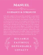 Manuel custom name meaning print in pink
