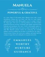 Manuela personalized wall art with the story of your name in blue