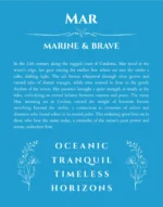 Mar name meaning wall art by Get Your Story in blue