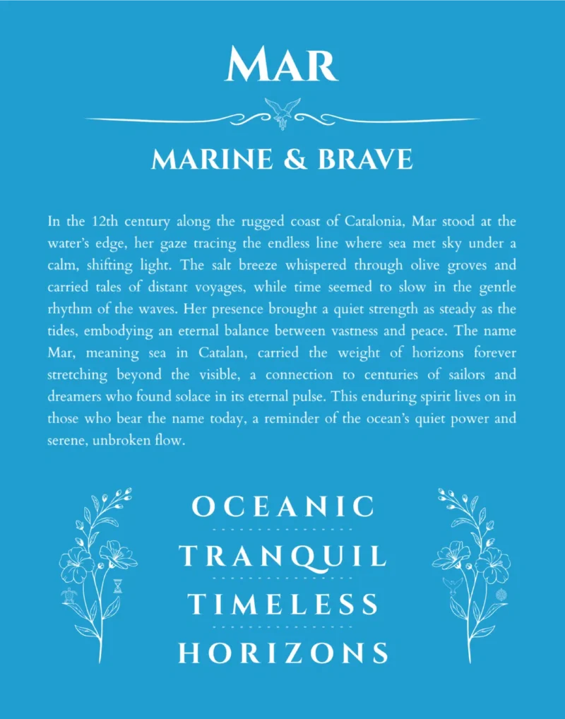 Mar name meaning wall art by Get Your Story in blue