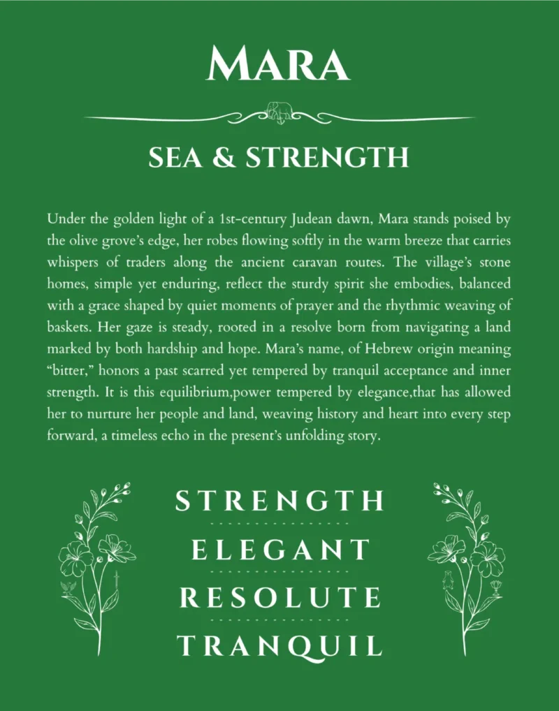 Mara name meaning gift print in dark green