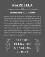 Marbella custom name art showing meaning and origin in gray