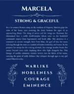 Marcela name meaning wall art by Get Your Story in deep blue