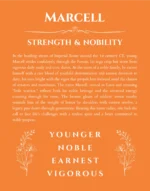 Marcell name meaning wall art by Get Your Story in orange