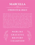 Marcella custom name print for wall display in pink