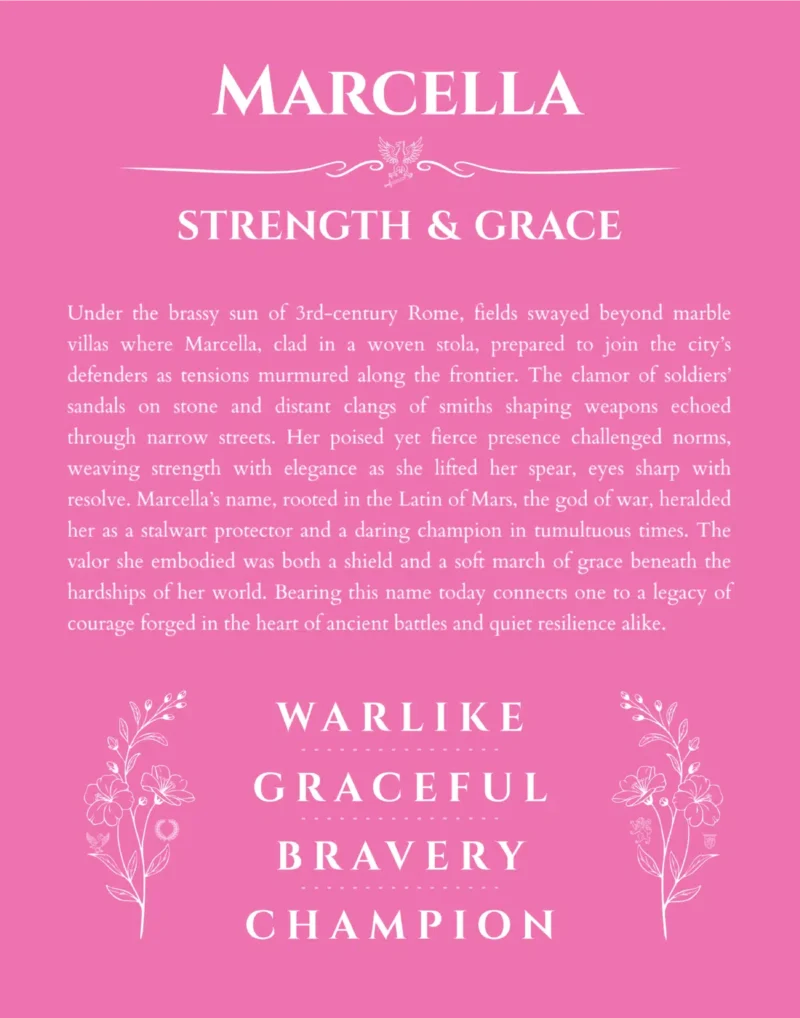 Marcella custom name print for wall display in pink