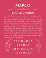 Marco custom name art showing meaning and origin in red