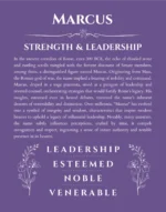 Marcus personalized wall art with the story of your name in purple