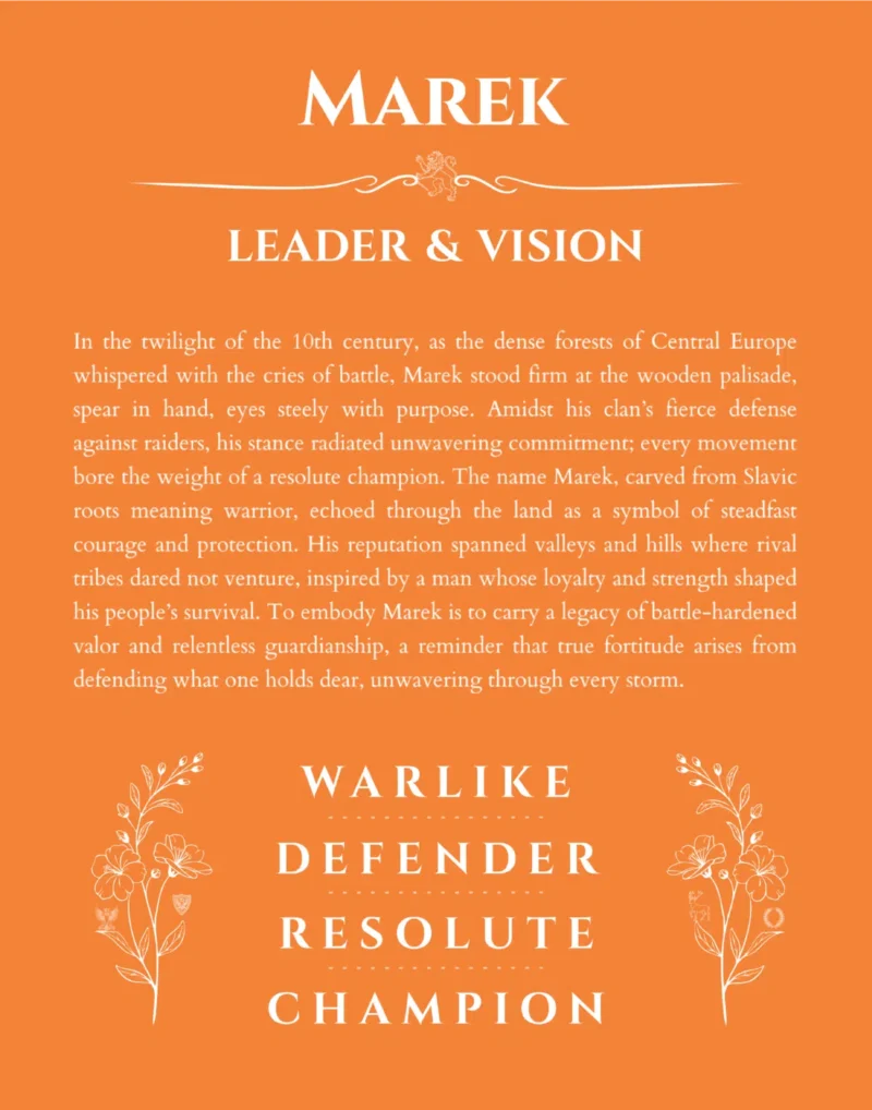 Marek name meaning gift print in orange