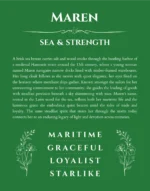 Maren custom name meaning print in dark green