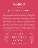 Margo personalized wall art with the story of your name in red