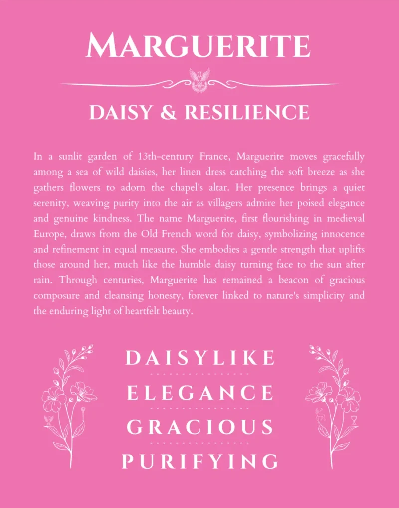 Marguerite custom name meaning print in pink