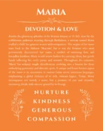 Maria personalized name print with origin and traits in orange