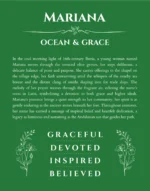 Mariana personalized name print with origin and traits in dark green