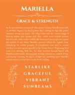 Mariella custom name meaning print in orange