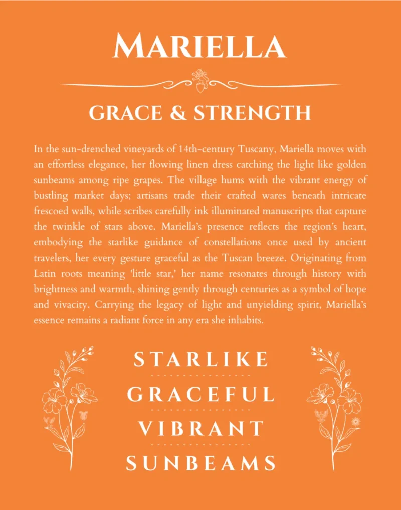 Mariella custom name meaning print in orange