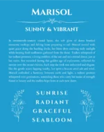 Marisol name origin print with meaning and traits in blue
