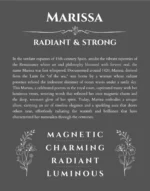 Marissa personalized name meaning print in gray