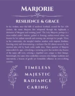 Marjorie custom name print for wall display in purple
