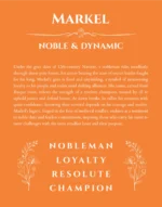Markel personalized name print with origin and traits in orange
