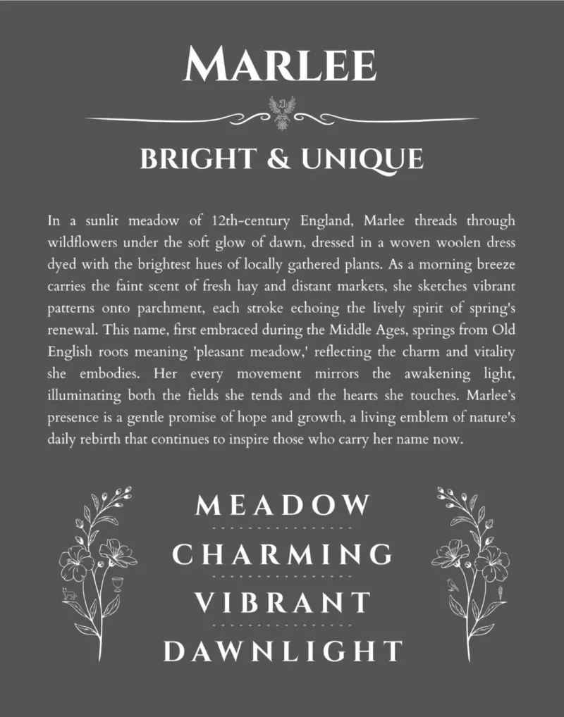 Marlee custom name print for wall display in gray