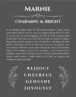 Marnie custom name meaning print in gray